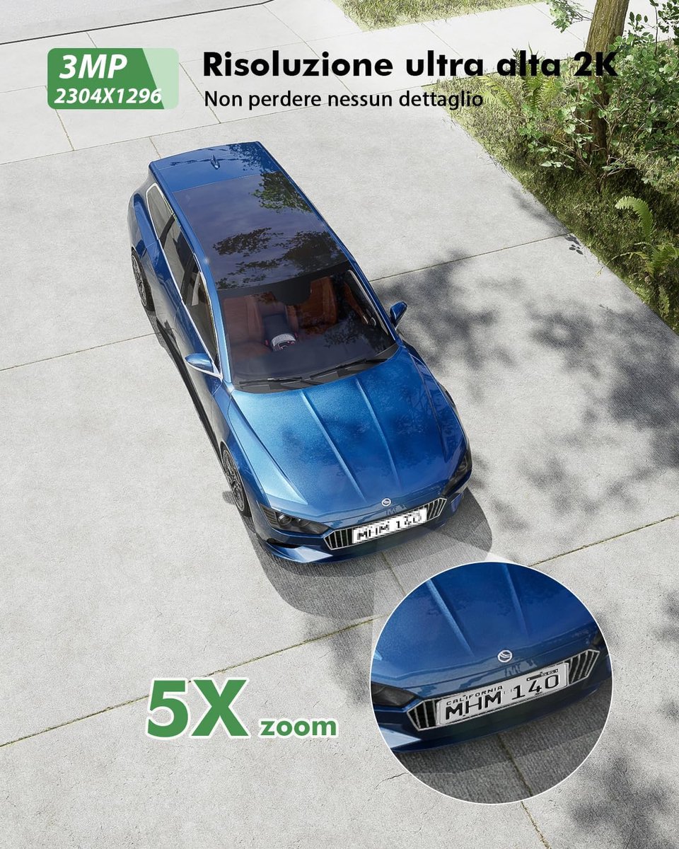 SnelShoppen - 2K WiFi Bewakingscamera Buiten Draadloos met Zonnepaneel - 355° PTZ Nachtzicht Kleur - Tweeweg Audio - PIR Sirene - Zwart