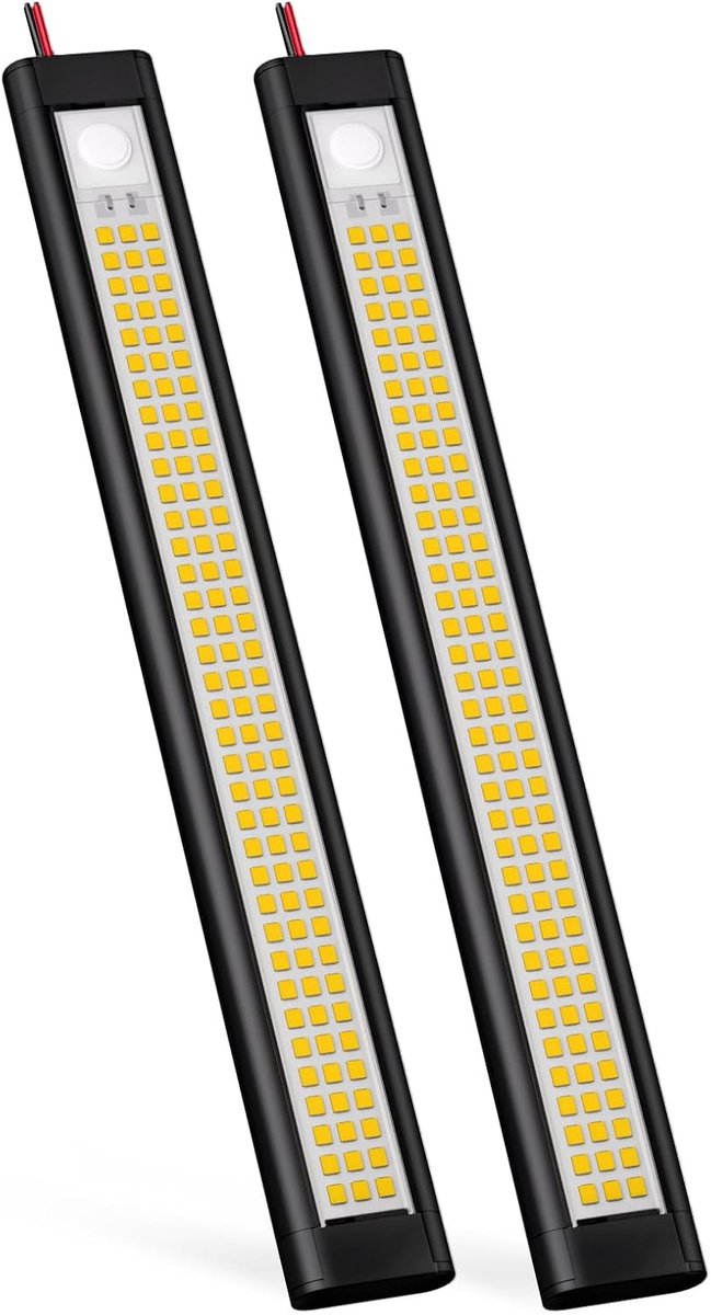 SnelShoppen - 12 V LED-lampen camper set - 12 volt verlichting voor campingbus, caravan, boot, 4000 K, zwarte ledstrip, binnenverlichting, 2-delige se
