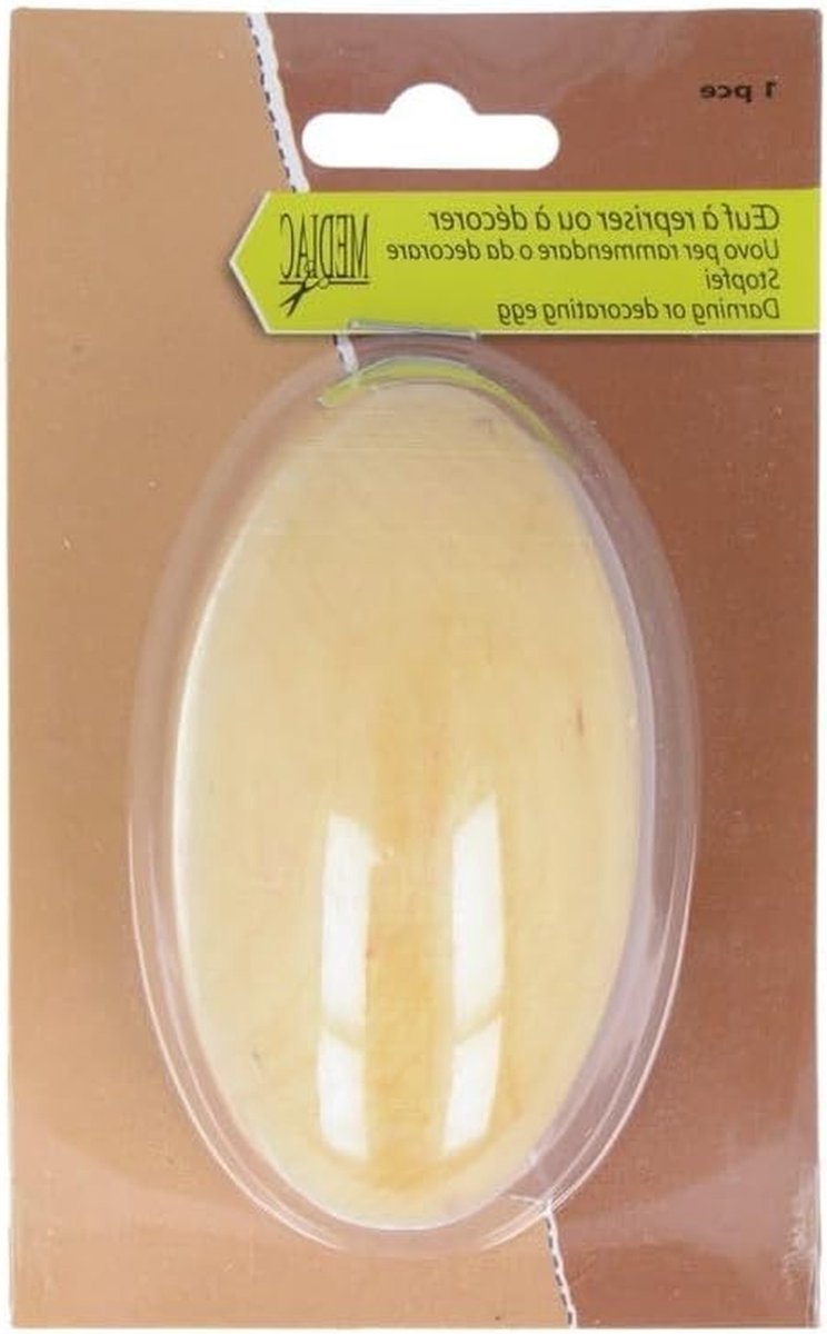 Houten Ei - Decoratie Ei - Knutselen en Versieren - Natuurlijk Materiaal - 58.97 gram - Houtkleur