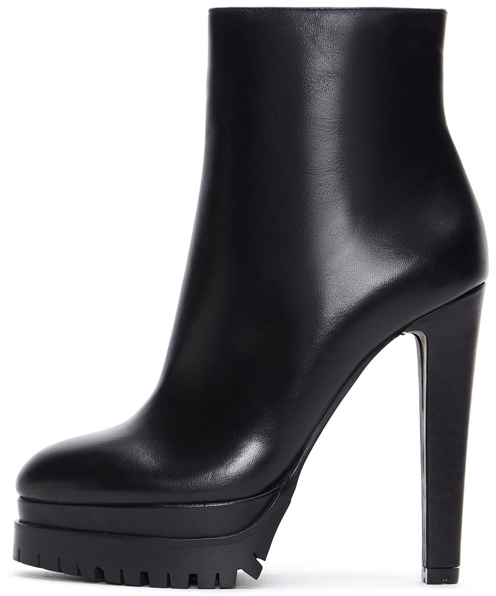 DERIMOD Heeled Ankle Boots Leather Ankle Heeled Boots