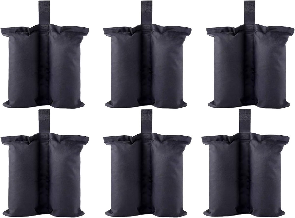 SnelShoppen - Verzwaringszakken voor pop-up tent, Zandzakken voor onderdak voeten, 15 stuks, 43,2 x 15,2 cm, Zwart, Ideaal voor Camping en Buitenactiv