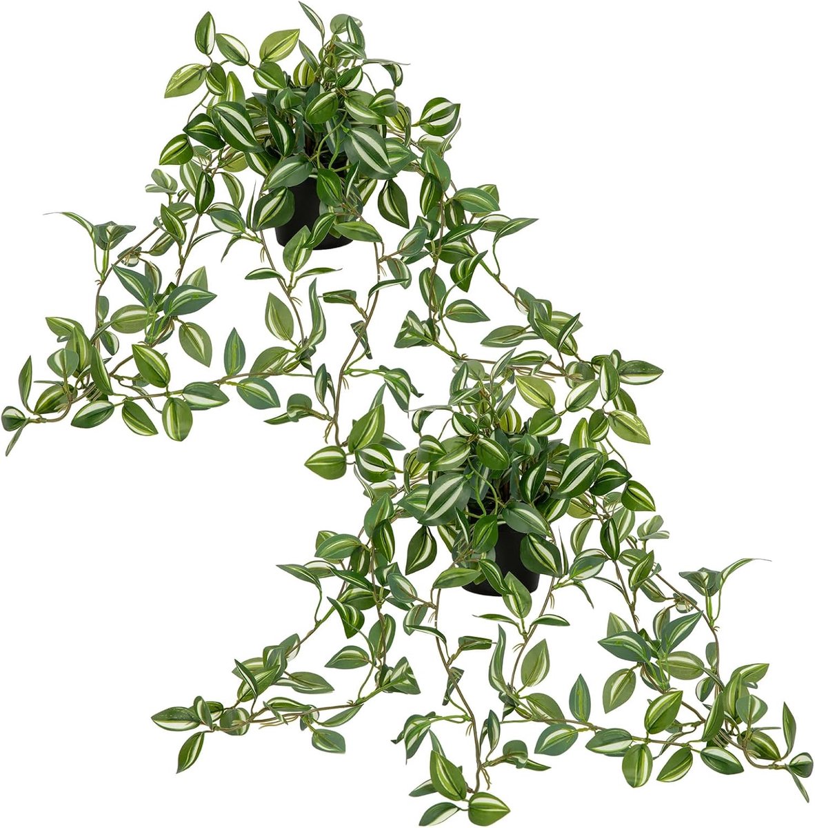 SnelShoppen - Set van 2 Mini Kunstplanten - Moderne Hangplanten in Pot - Decoratie voor Woonkamer, Balkon, Slaapkamer, Badkamer - Echte Kijkers voor T