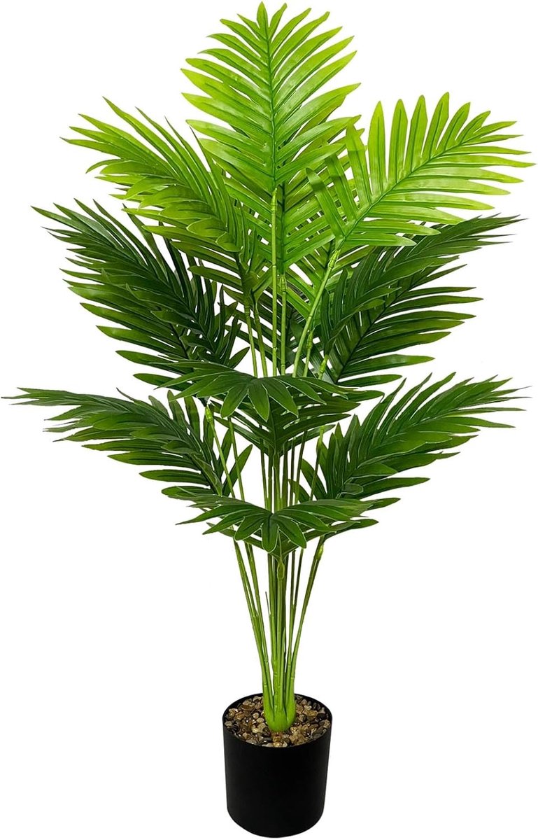 SnelShoppen - Kunstmatige Palmboom Kunstzijde Plant in Pot 80cm Groene Palm voor Thuis Kantoor Woonkamer Slaapkamer Trappen Hal Modern Decor Binnen Bu