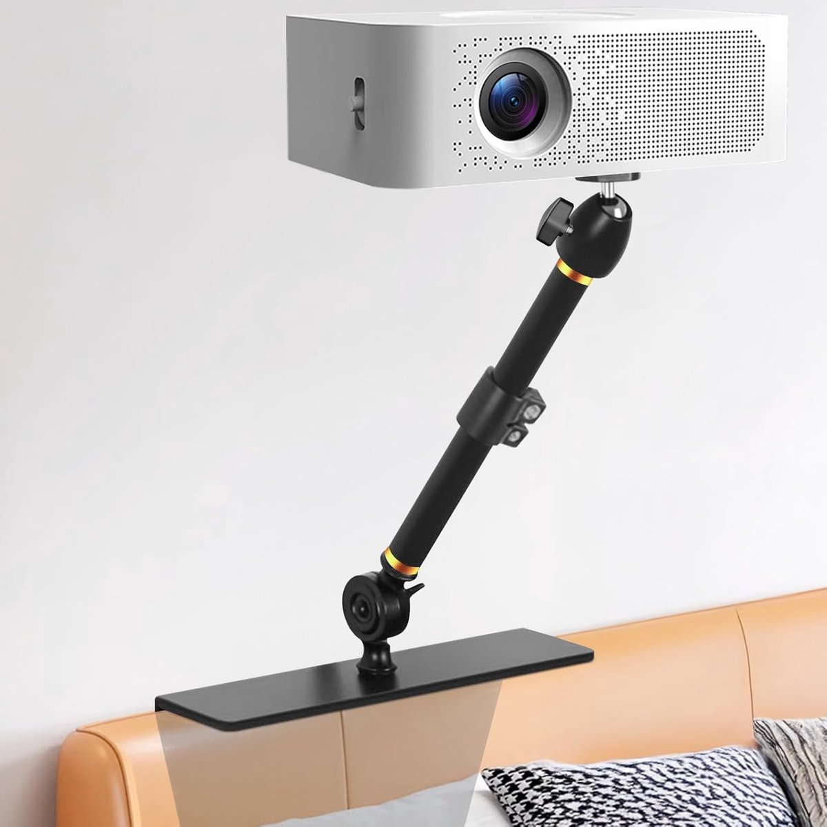 SnelShoppen - Verstelbare Projectorhouder voor Bed en Bank, 33-45 cm, Universele Beamerhouder voor Thuisbioscoop, Verborgen Design, Compatibel met 99%