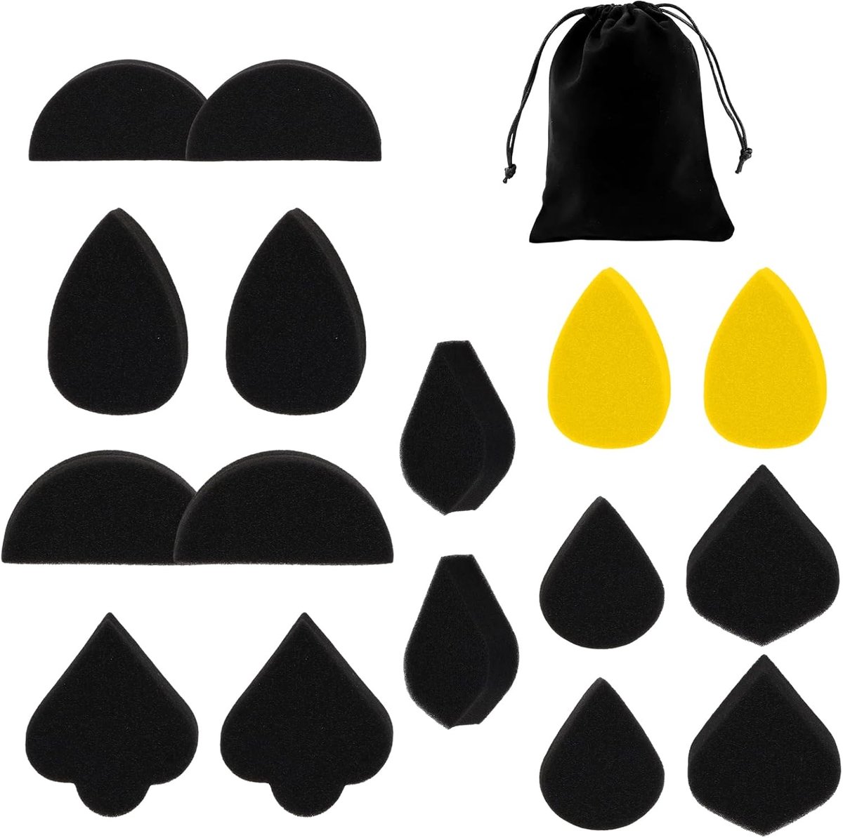 SnelShoppen - 16 stuks gezichtsschildersponzen, make-upspons voor volwassenen en kinderen, ideaal voor schminken, bodypainting, Halloween, Kerstmis, c