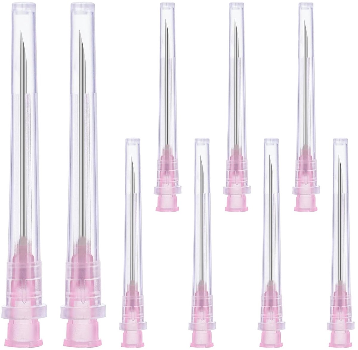 SnelShoppen - 100pcs 18G (1.2mm x 38mm) RVS Drainagepijp met Deksel, Individueel Verpakt, Laboratoriumaccessoires, Vloeistof Navulbuis, Inkt, Lijmen