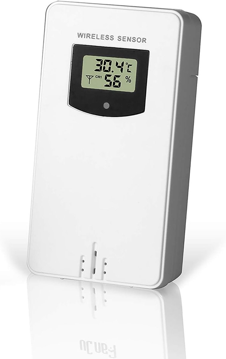 SnelShoppen - Draadloze Buitensensor voor Weerstation - Temperatuurmeter - Waterproof - Tot 60m Bereik - Eenvoudig te Installeren - Compact en Lichtge