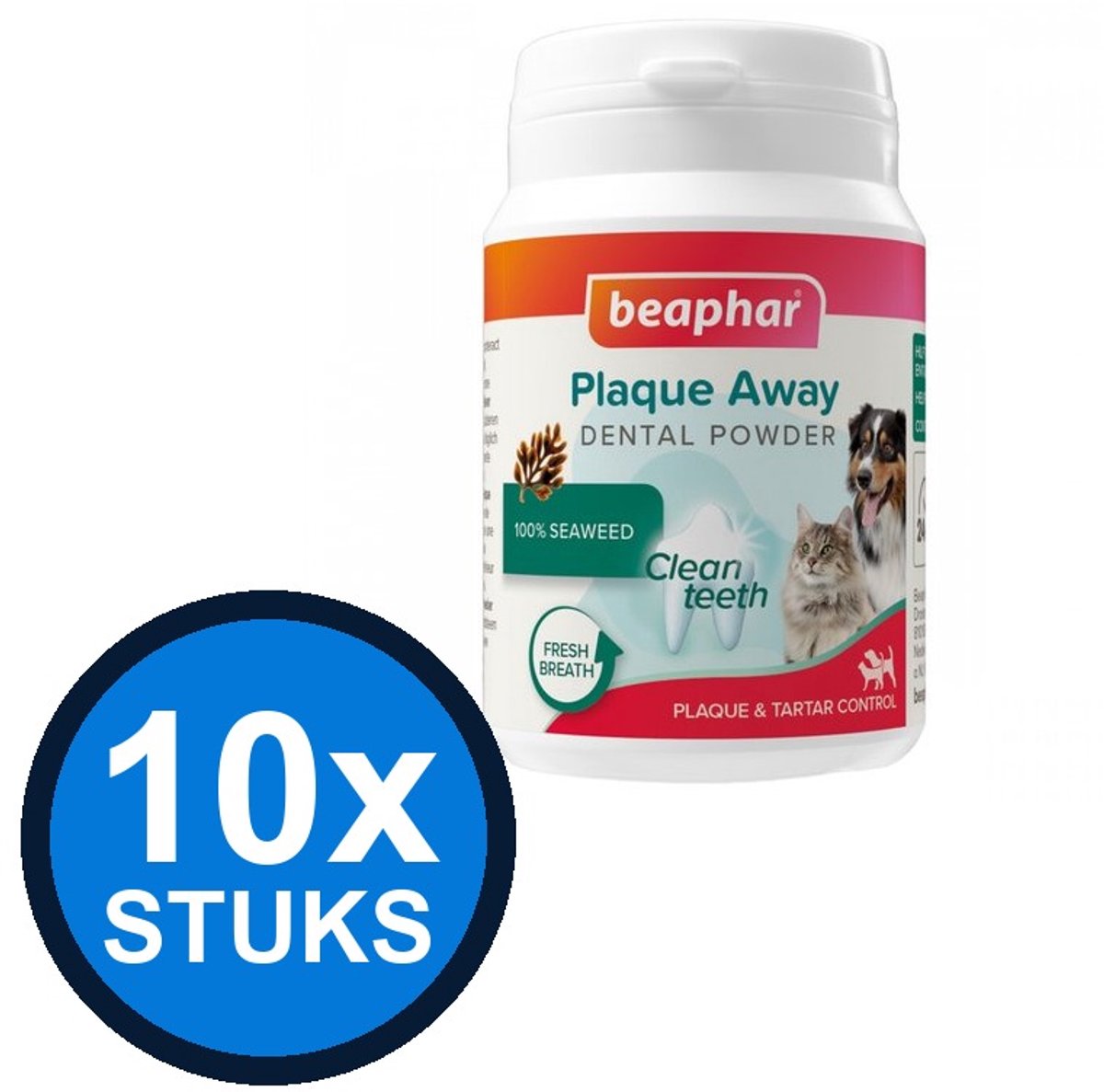10x Beaphar - plaque away dental powder 80gr - Dierenverzorging