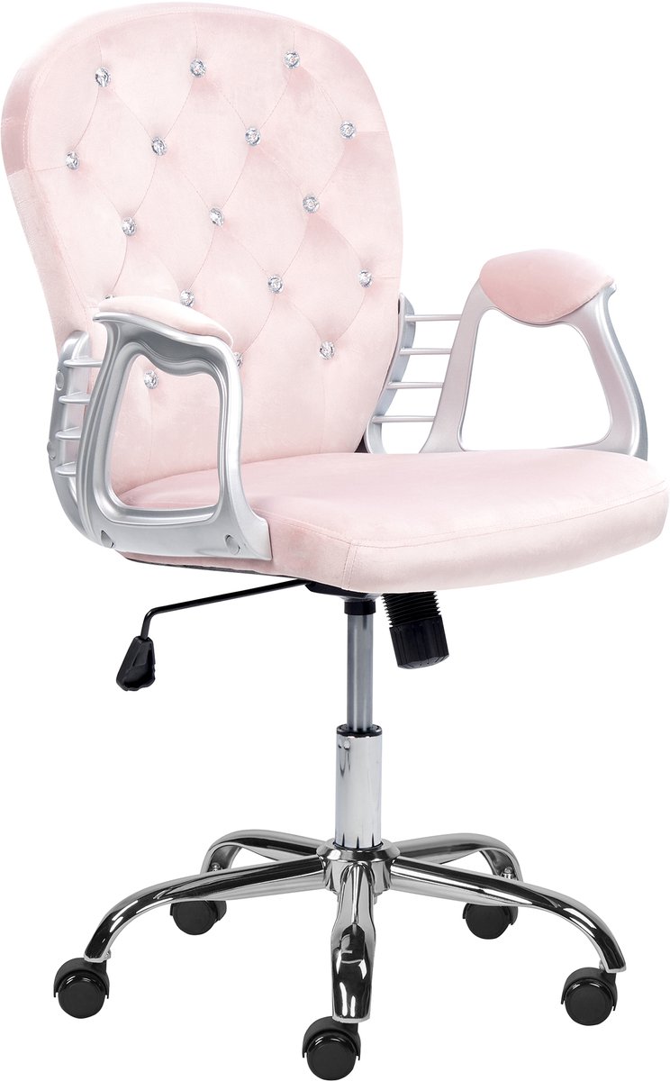 PRINCESS - Bureaustoel - Pastelroze - Fluweel