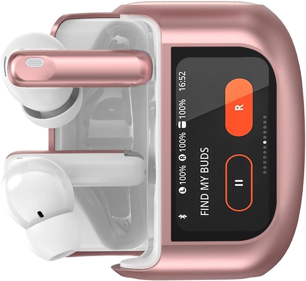 SnelShoppen - Touchscreen In Ear Bluetooth Hoofdtelefoon Draadloos met ANC+ENC Noise Cancelling Microfoon Rose - 48 Uur Speeltijd, Bluetooth 5.4, IP7