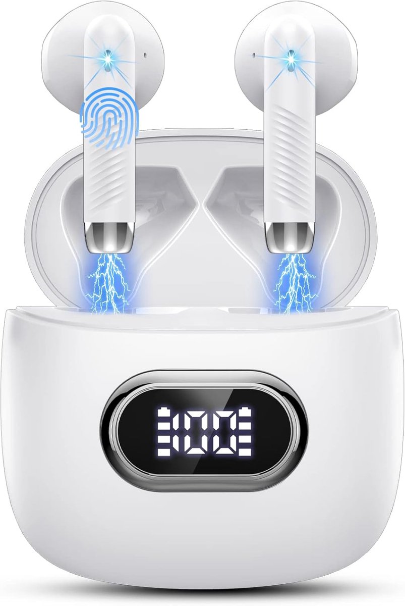 SnelShoppen - Wireless Earbuds Bluetooth 5.3 Mini In-Ear Koptelefoon met ENC Noise Cancelling Microfoon, 42Uur Accuduur, HiFi Stereo, Sport IP7, Draad