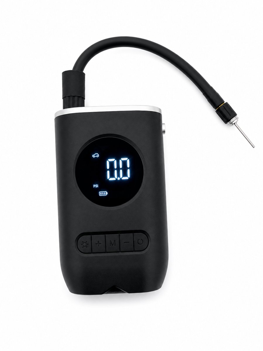 ZoeZo Draadloze Bandenpomp 10,3 Bar - Elektrische Fietspomp - Luchtcompressor - Geschikt voor Auto, Motor, Scooter, Luchtbed en Ballen - Draagbare Luchtpomp - Noodpakket - Krachtig: 4000mAh