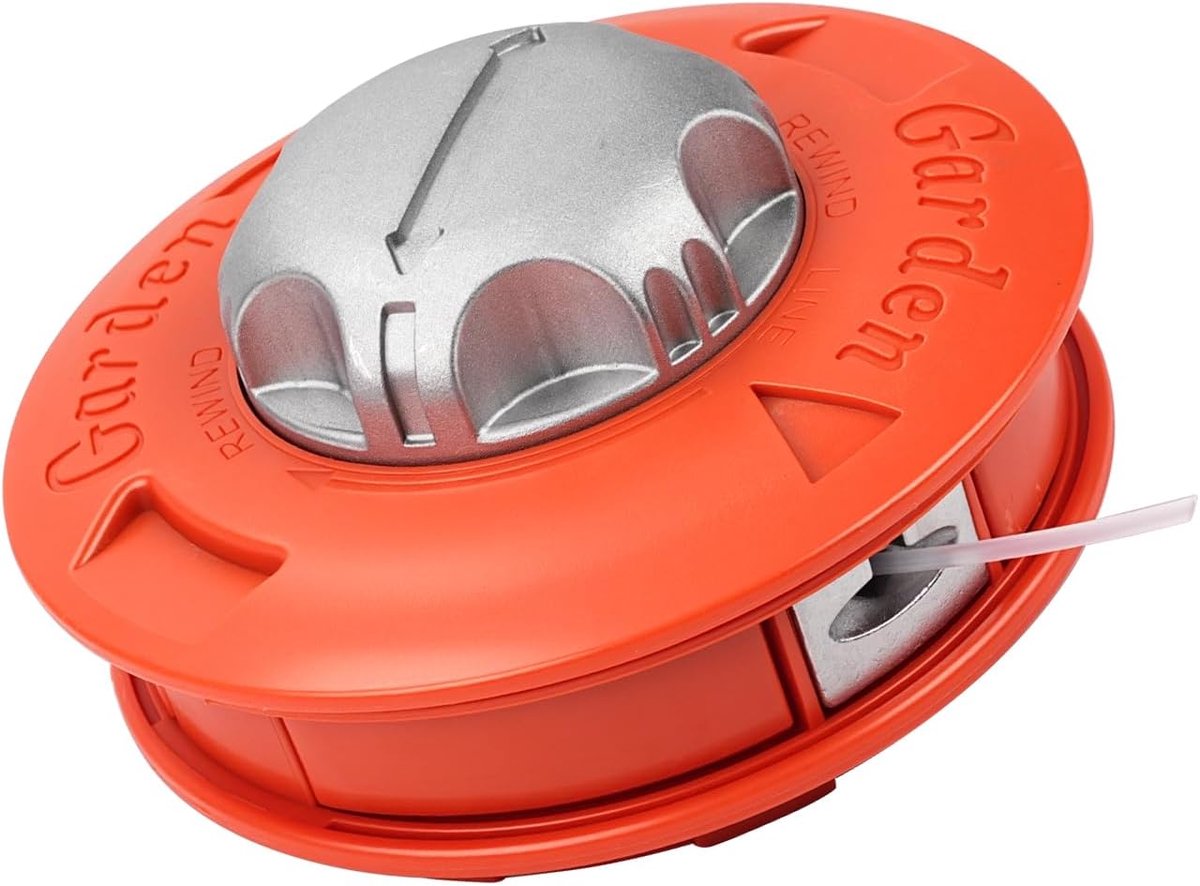 SnelShoppen - Universele Trimmerkop voor Bosmaaier en Grasmaaier - M10 x 1.25 Links, Versterkte Nylon Draad 0.3 cm, 2 m Draadlengte, Aluminium Kop, Ee