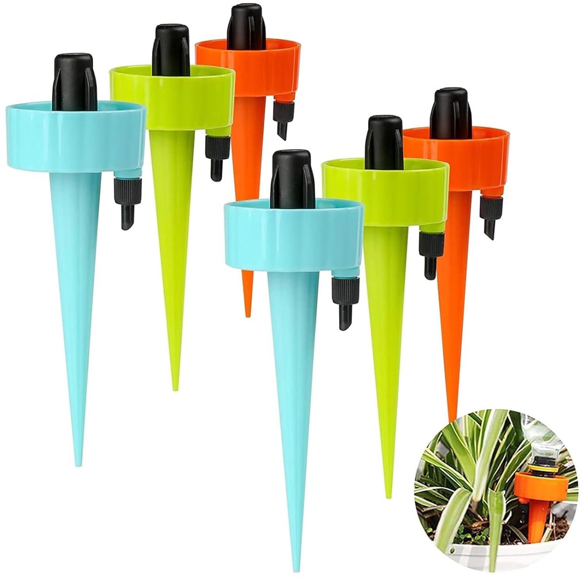 SnelShoppen - 6 Zelfwaterende Puntsystemen, Automatische Irrigatie Apparaten voor Binnenplanten, Drip Irrigation met Langzame Afvoer Controleklep, Per