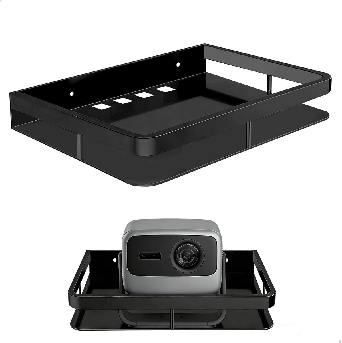 SnelShoppen - Projector Houder - Plafond Projector Beugel met Verhoogde Leuning en Schroefset - Metalen Houder voor TV Box, Router, Ontvanger, DVD Spe