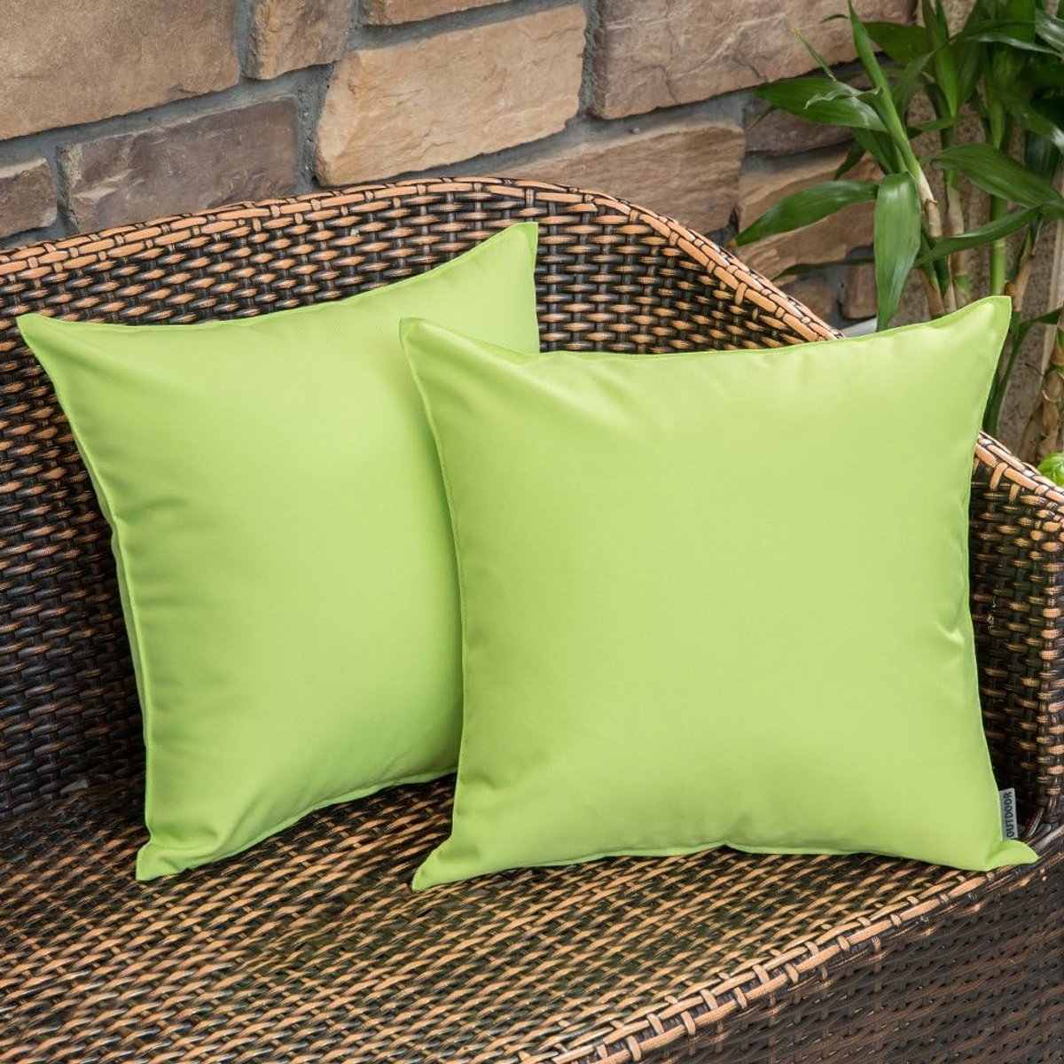 SnelShoppen - Set van 2 Waterdichte Tuinkussenhoezen 40x40 cm - Weerbestendige Decoratieve Kussenhoezen voor Sofa en Bank - Hoogwaardige Polyester - P