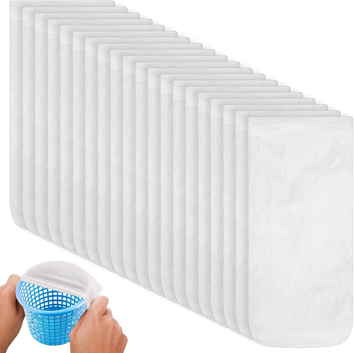 SnelShoppen - 20x Pool Skimmer Socks, Nylon Filter Sokken voor Zwembad, Fijnmazige Mesh, Duurzaam en Flexibel, Voor Inbouw en Boven Grond Zwembaden, V
