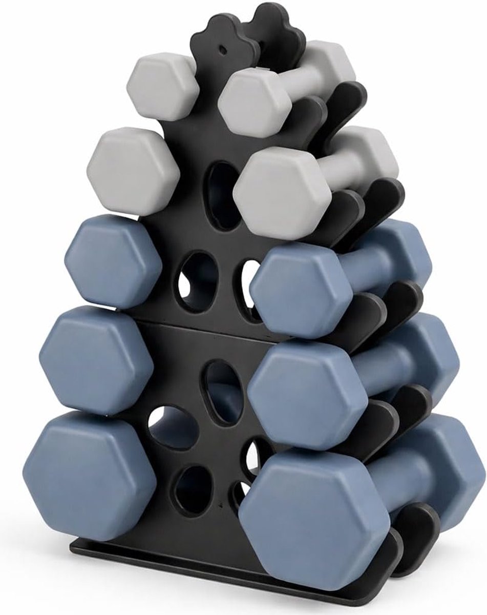 SnelShoppen - Dumbbell Rack Metalen 5-Layer Gewichten Stand Houder Opslag Thuis Gym Compact Vertical Design