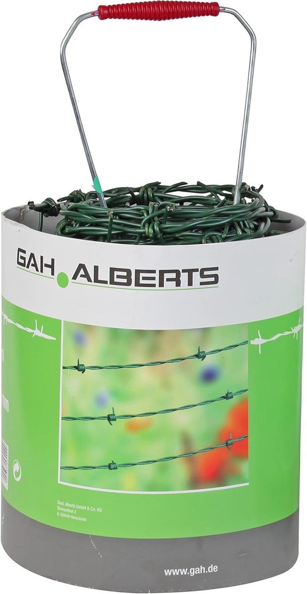 SnelShoppen - Barbed Wire Groen 25m Rol, 2.8mm Dikte, Tuinhek, Dierafscherming, Veiligheidshek, Robuust, Weide, Tuin, Outdoor, Beveiliging