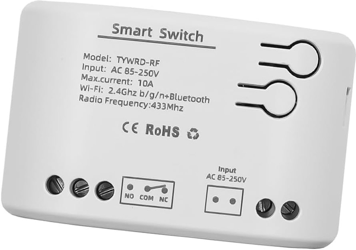 SnelShoppen - WiFi Smart Switch Inching Relais voor Thuis, WLAN Garagedeuropener, Compatibel met Tuya, Alexa en Google Home, Voor Mobiele App Bedienin