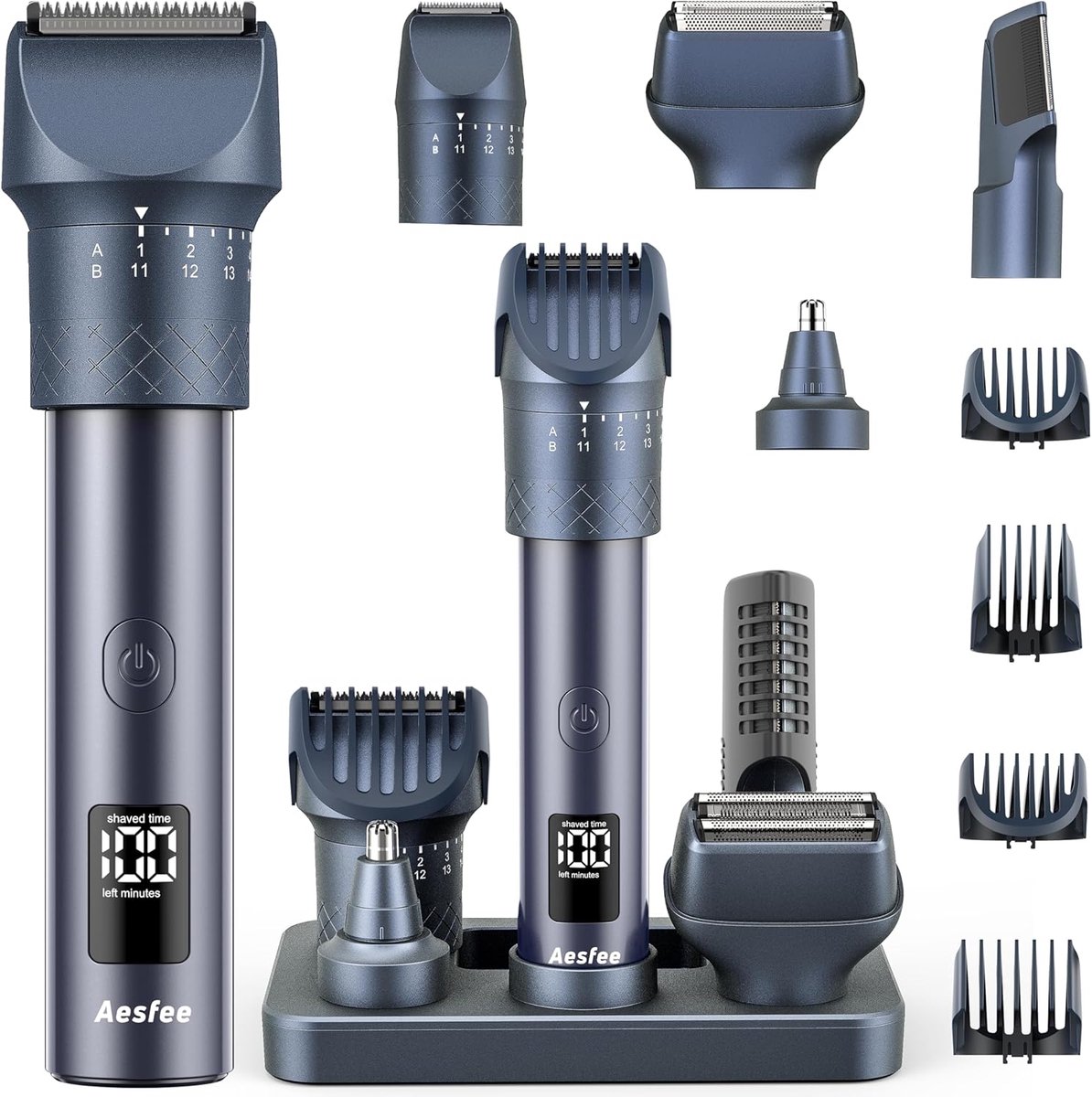 SnelShoppen - Baardtrimmer voor Mannen - Elektrische Scheerapparaat en Tondeuse Set - Verstelbare Precisiewijzerplaat met 20 Instellingen - Alles-in-é