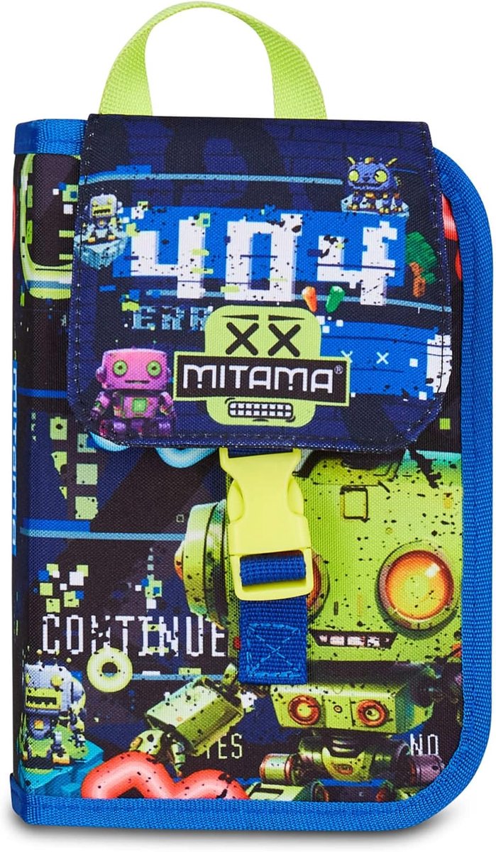 Thijox - Schooletui met 4 Ritssluitingen, Blauw, Drievoudig Etui voor Kinderen, Perfect voor Potloden, Pennen en Kleuraccessoires, Duurzaam Polyester,