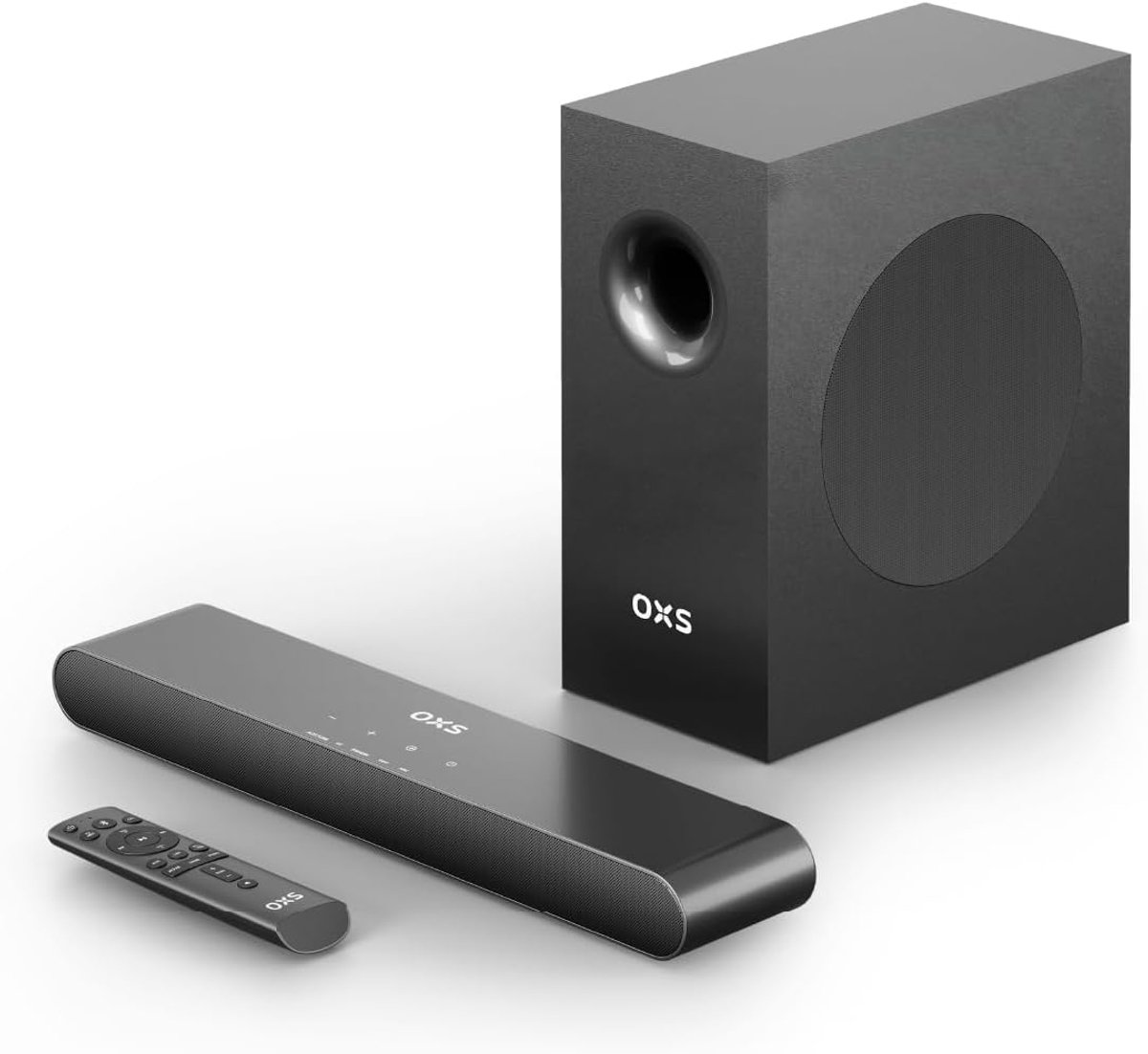 SnelShoppen - 2.1-kanaals soundbar met subwoofer, 180W vermogen, diepere bassen, 3 EQ-modi, ultracompact voor thuisbioscoop, muziek en games