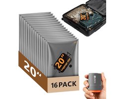 SnelShoppen - Reisvacuümtassen met Draadloze Elektrische Pomp, 16 Stuks Compressiepakketten voor Kleding, Ruimtebesparende Kofferorganizer voor Vakant