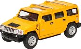 Modelauto Hummer H2 SUV geel 12,5 cm - speelgoed auto schaalmodel