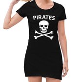 Piraten verkleed jurkje met doodshoofd zwart voor dames - pirates 38