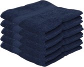 5x Voordelige handdoeken navy blauw 50 x 100 cm 420 grams - Badkamer textiel badhanddoeken