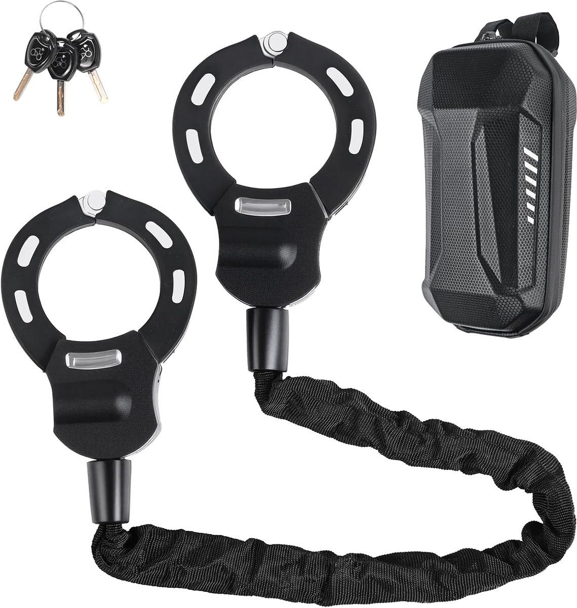 SnelShoppen - Scooter Handcuff Lock met Sleutel en Waterdichte Tas, E-Scooter, Fiets en E-Bike Beveiligingsslot, Zeer Veilige Slot met Rubber Lock Sle