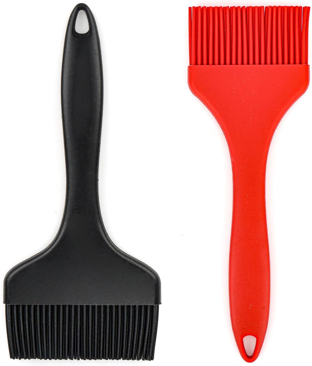 SnelShoppen - Set van 3 Silicone Bakborstels - Kookborstel, Keukenborstel, BBQ Borstel, 21 cm, Extra Brede Olieborstel, Hittebestendig, Ideaal voor Ba
