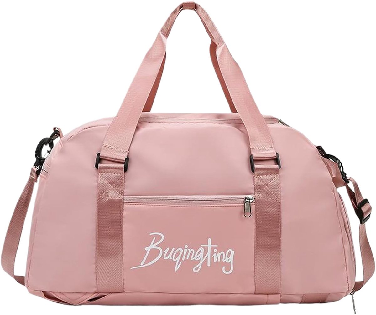 SnelShoppen - Sporttas Dames en Heren 35L - Waterdichte Gymtas met Schoenenvak en Nat Vak - Ideaal voor Fitness, Reizen, Sauna, Roze, Klassiek