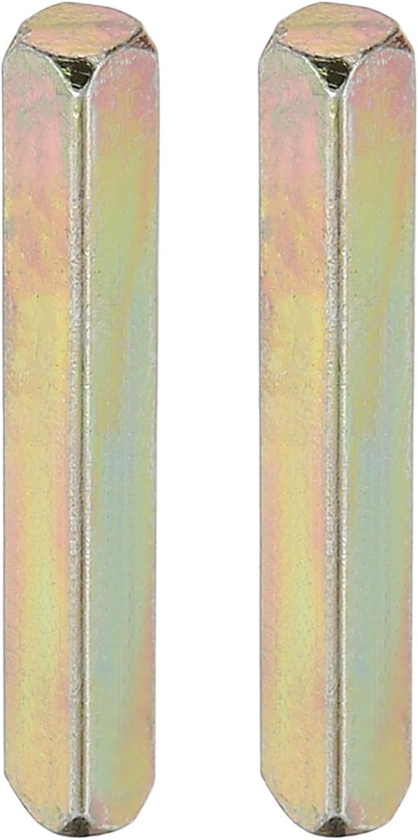 SnelShoppen - 2x Patikil Vierkante Deurklink Spindle 30x8mm, Carbon Staal, Goud, Vervangingsonderdeel voor Deurklinken, Duurzaam en Sterk