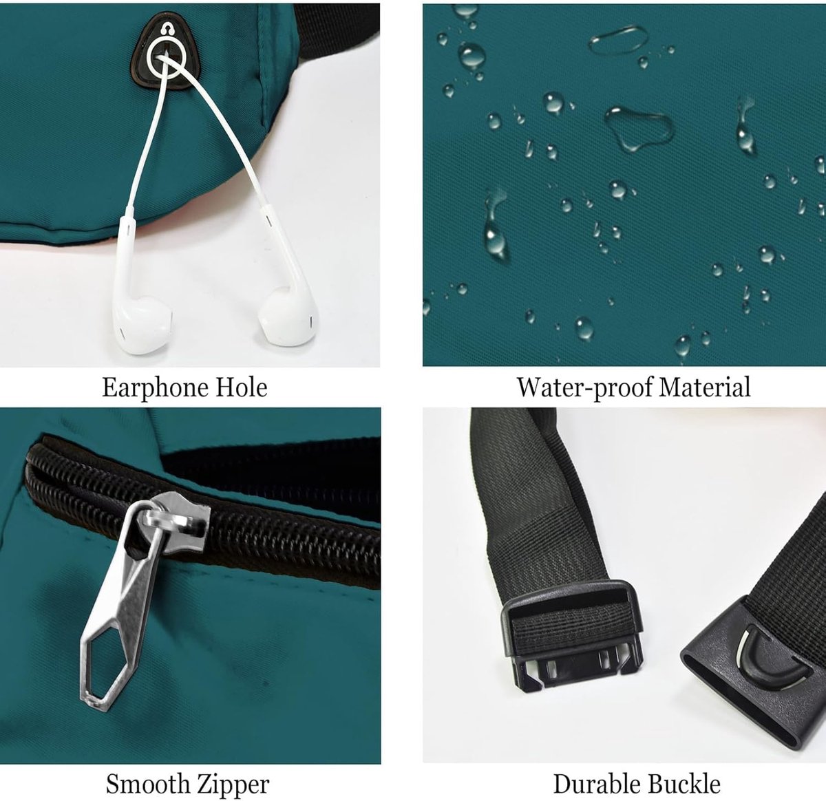 SnelShoppen - Unisex Waist Bag - Heuptas voor Mannen en Vrouwen - Ideaal voor Sport, Reizen, Hardlopen, Fietsen - Groene Heuptas met Pocket Umbrella