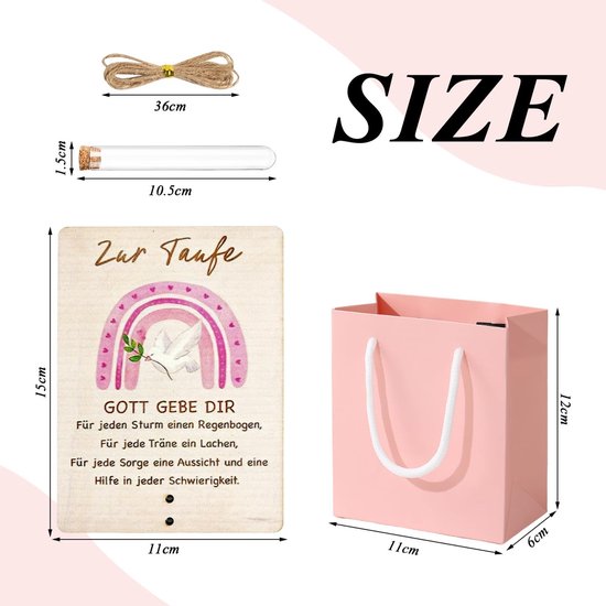 SnelShoppen - Set Baby Naam Cadeaus met Roze Tas, Houten Naam Gift, Sieraad Verpakking, Armband Doosje, Doopgift voor Meisjes, Feestelijke Souvenir — afbeelding 4