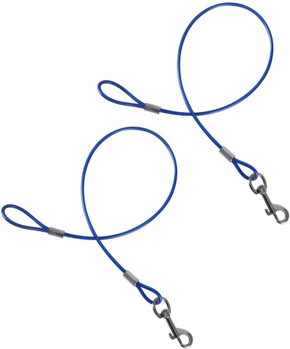 SnelShoppen - Anti-Bite Hond Leash 2 Pack 60cm/2ft met 360° Metaal Haak - Anti-Tangle Hondenlijn voor Kleine en Middelgrote Honden - Duurzaam en Chew