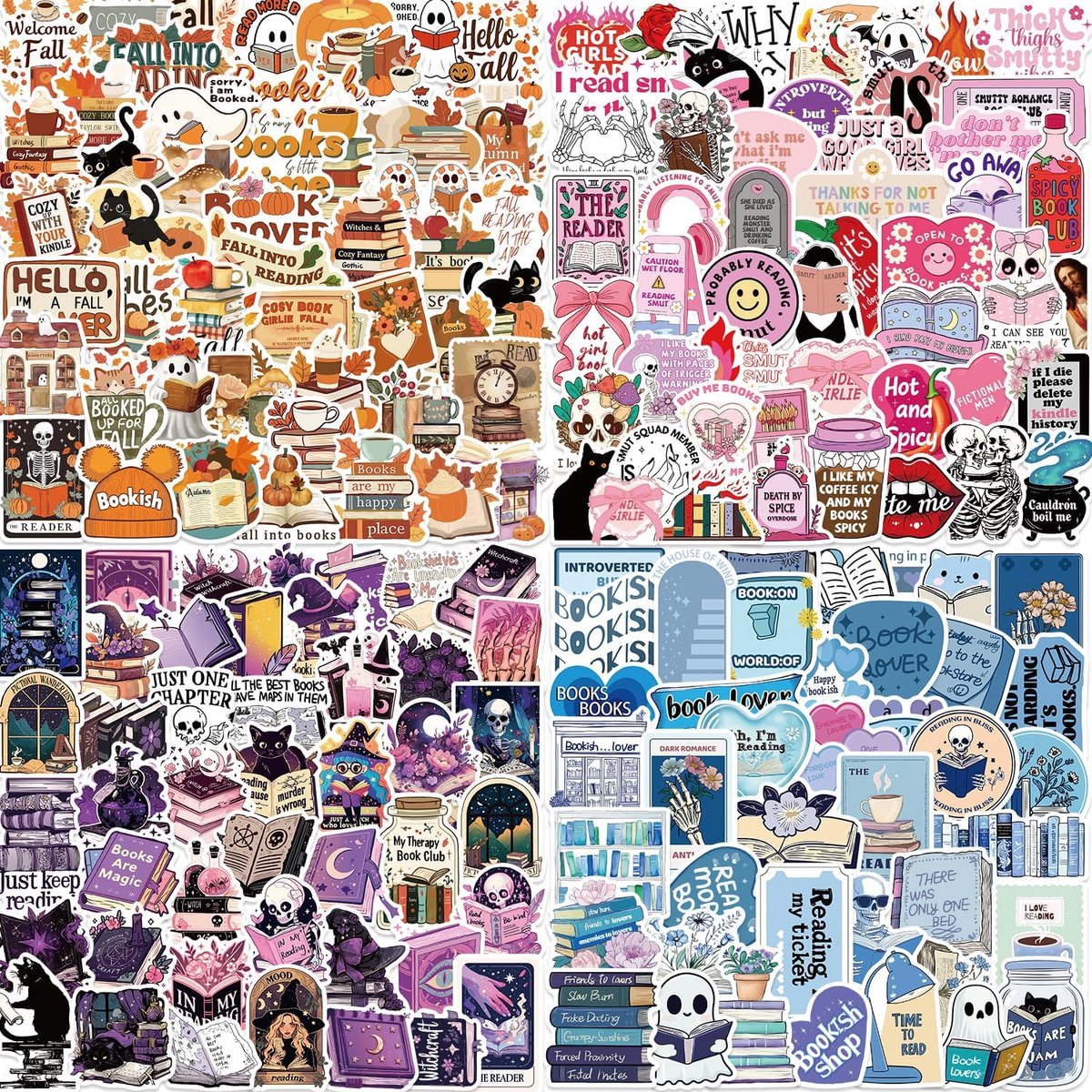 SnelShoppen - 200 Stuks Boek Stickers Set voor Kindle, Leestickers, Mat, Waterdichte Boekenstickers voor Boeken, Drinkflessen, Laptop, Premium Cadeau