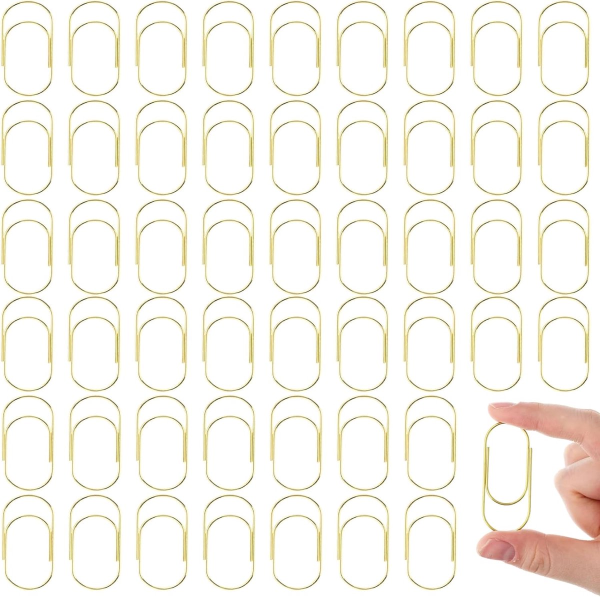 Thijox - 50 Grote Paperclips Goudkleurig - Metalen Kantoorclips 50mm - Roestbestendig en Papiervriendelijk voor School, Documenten en Thuisgebruik