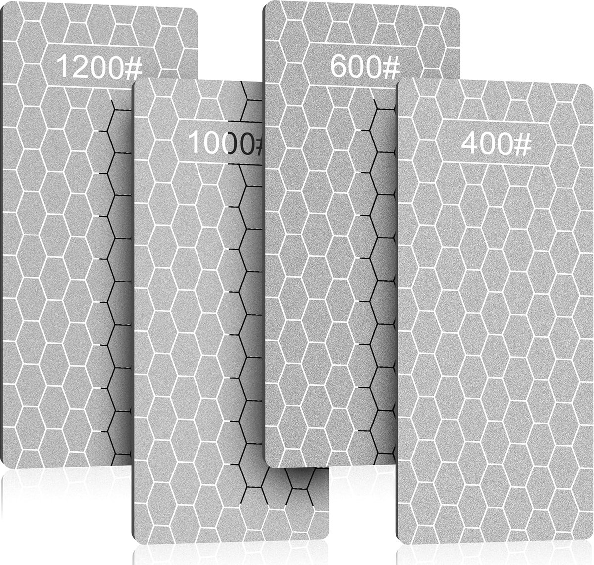 SnelShoppen - 4-delige Diamant Slijpwielen Set, 400/600/1000/1200 Korrel, Slijpsteen voor Keukenmessen, Tuingereedschap en Scharen, Honeycomb Oppervla