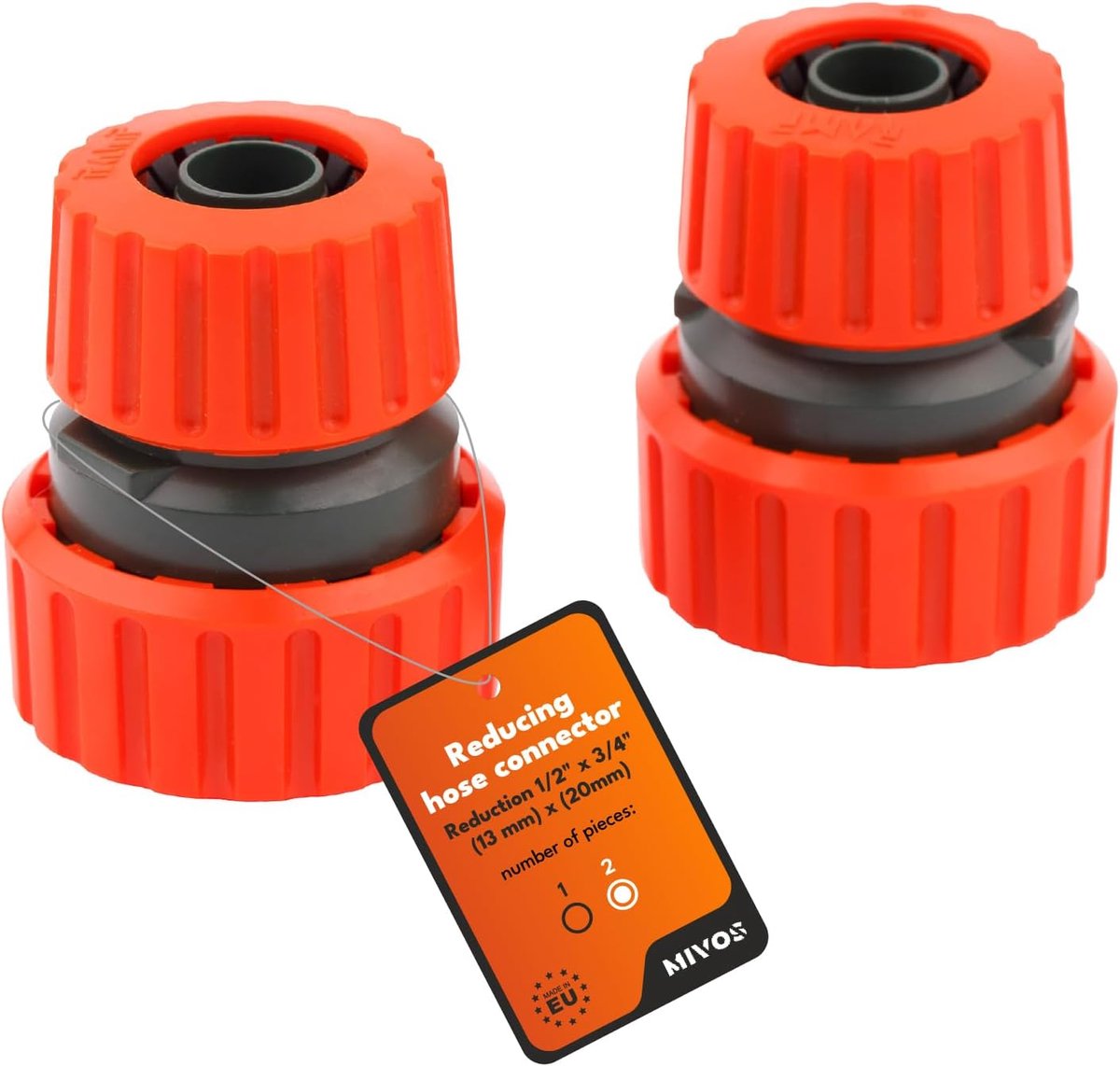 SnelShoppen - Tuinslang Verbinder 1/2 inch naar 3/4 inch - Slangadapter - Tuinslang Reparatie - Connector 13 mm en 19 mm - Hoogwaardige Kwaliteit - Ma