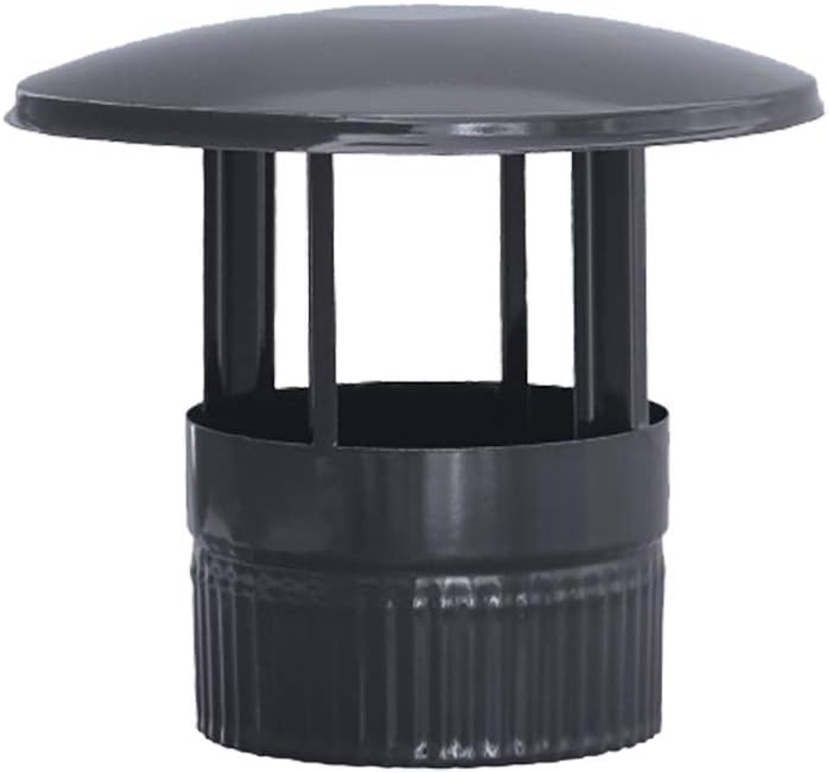 SnelShoppen - Black Glaze Hood 900 °C Ø 120 mm Roestvrij Staal Schouwkap voor Haarden en Kachels - Duurzaam en Corrosiebestendig