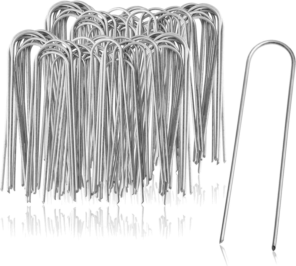 SnelShoppen - 100 Ground Anchors van Gecoat Staal - Stevige Grondspikes voor Tuin en Camping - Ideaal voor Bevestigen van Onkruiddoek, Grondzeil en Ka