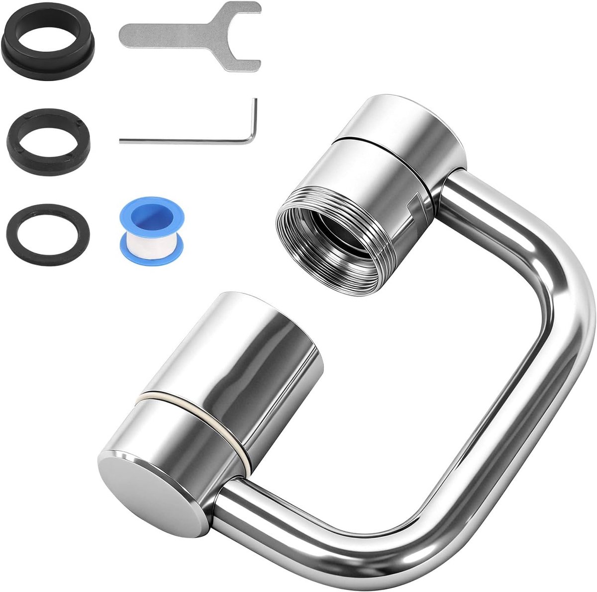 SnelShoppen - Faucet Attachment Extension 2025 - 1080° Rotating Multifunctionele Waterkraan Verlenging - Flexibele Water Tap Attachment voor Keuken en