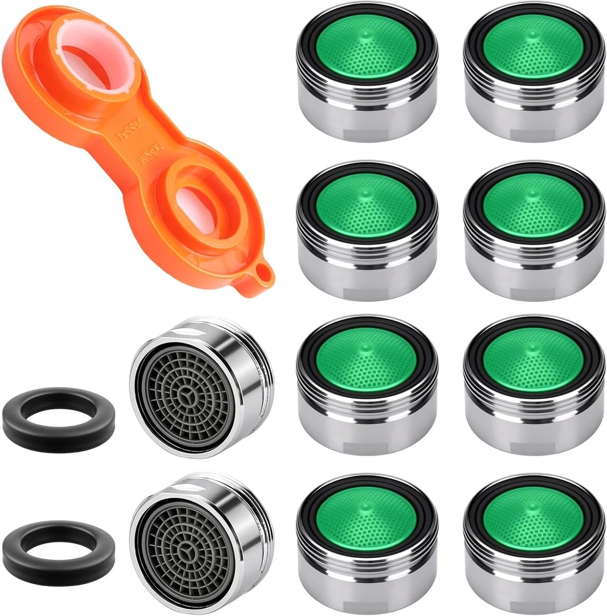 SnelShoppen - 10x M24 Straalregelaar Kraan Zeef Mengmondstuk met ABS Filter voor Waterbesparing - Universele Afdichting voor Keuken en Badkamer