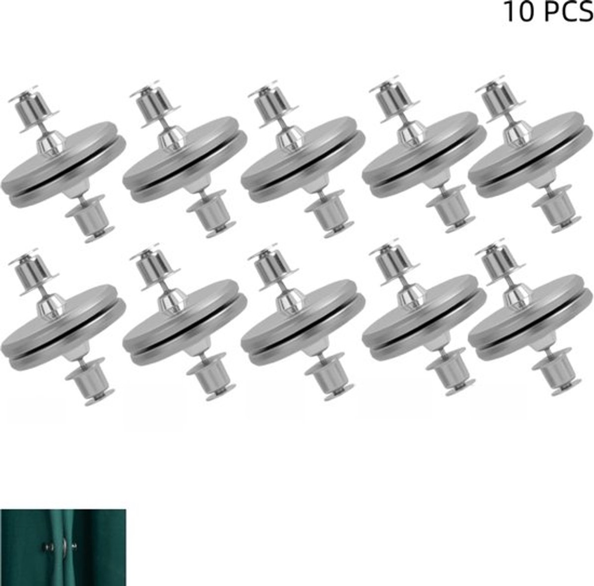 10 paar - magnetische gordijnclips - zware magnetische gordijnclips - lekvrije magnetische gesp - voor douchegordijnen, jaloezieën, gordijnen en raamdecoratie - 2.5×2.5cm - zilver