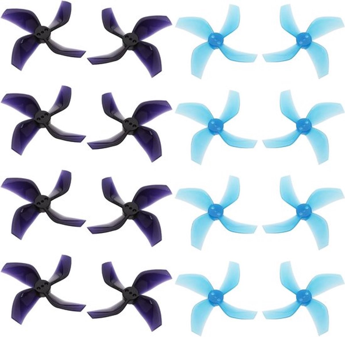 Propellers voor Beta85X HD drone - 16 stuks - 4-bladige - 1,5 mm as - compatibel met borstelloze motoren - 1103 8000KV & 1105 5000KV - digitale VTX-drone - geschikt voor 2020 modellen - zwart.
