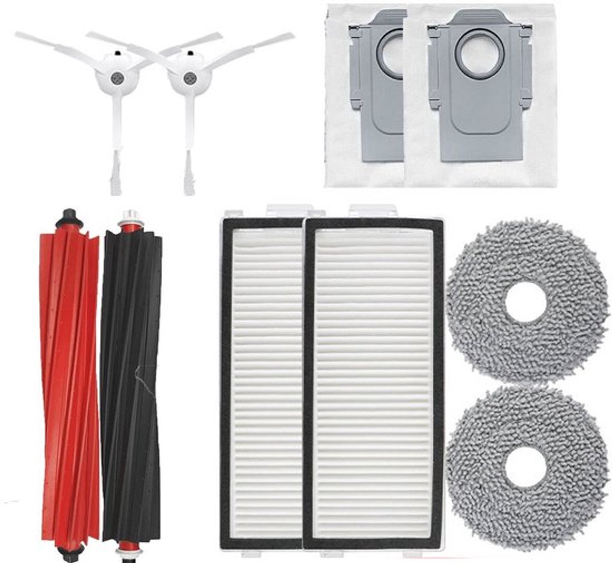 Stofzuigeronderhoudsset - Geschikt voor V20 Qrevo Master-Slim - Accessoires - veegrobot vervangingsonderdelen - Bevat 2 rolborstels, 2 filters, 2 stofzakken, 2 zijborstels en 2 doeken - 10 stuks
