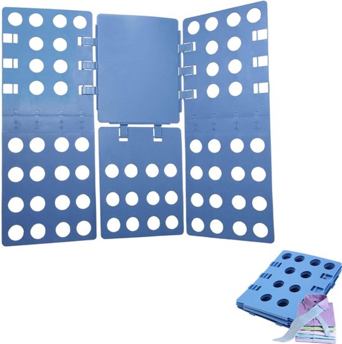 Kleding Vouwplank - Wasgoed Vouwplank - Opvouwplank - Vouwhulp - Kledingvouwer - Hulp Bij Vouwen - Shirt Organizer - Opvouwplank Vouwer - Flipfold - Vouwplank Voor Shirt, Overhemden En Truien - Gemakkelijk En Snel Al Uw Kleding Opgevouwen - Blauw